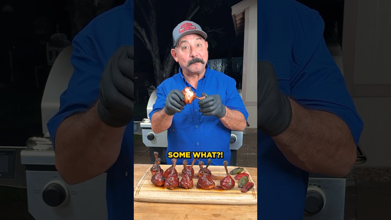 Smoky, Grilled, Saucy, Juicy Chicken Drumstick Lollipops cooked perfectly on ​⁠@recteq X-Fire Pro