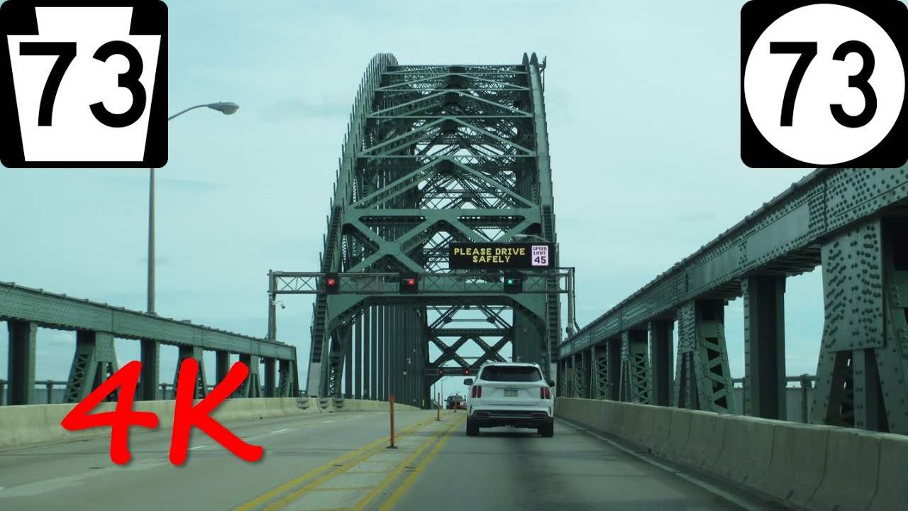 ⁴ᴷ Tacony-Palmyra Bridge eastbound [4K VIDEO]