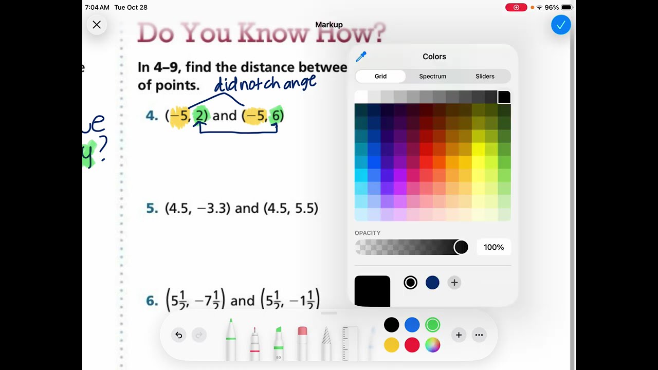 6th Grade 2-5 Distance in coordinate plane