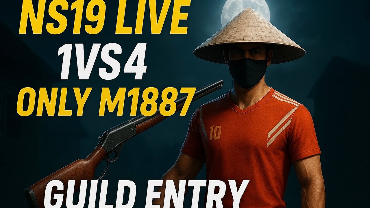 Free Fire Telugu Live | NS19 1Vs4 Rush God | M1887 Only | Guild Entry Pattu