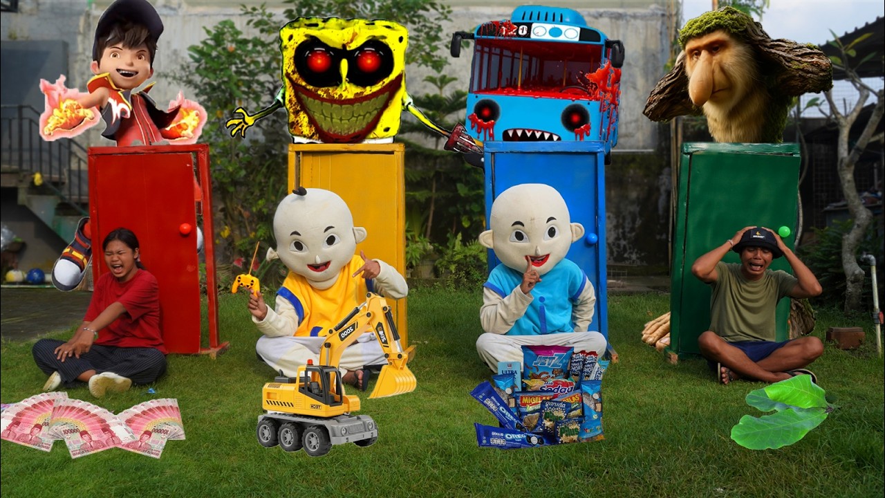 JANGAN SALAH PILIH PINTU KARAKTER BUS TAYO, BER PATAPIM, BOBOIBOY, SPONGEBOB SATU WARNA?!