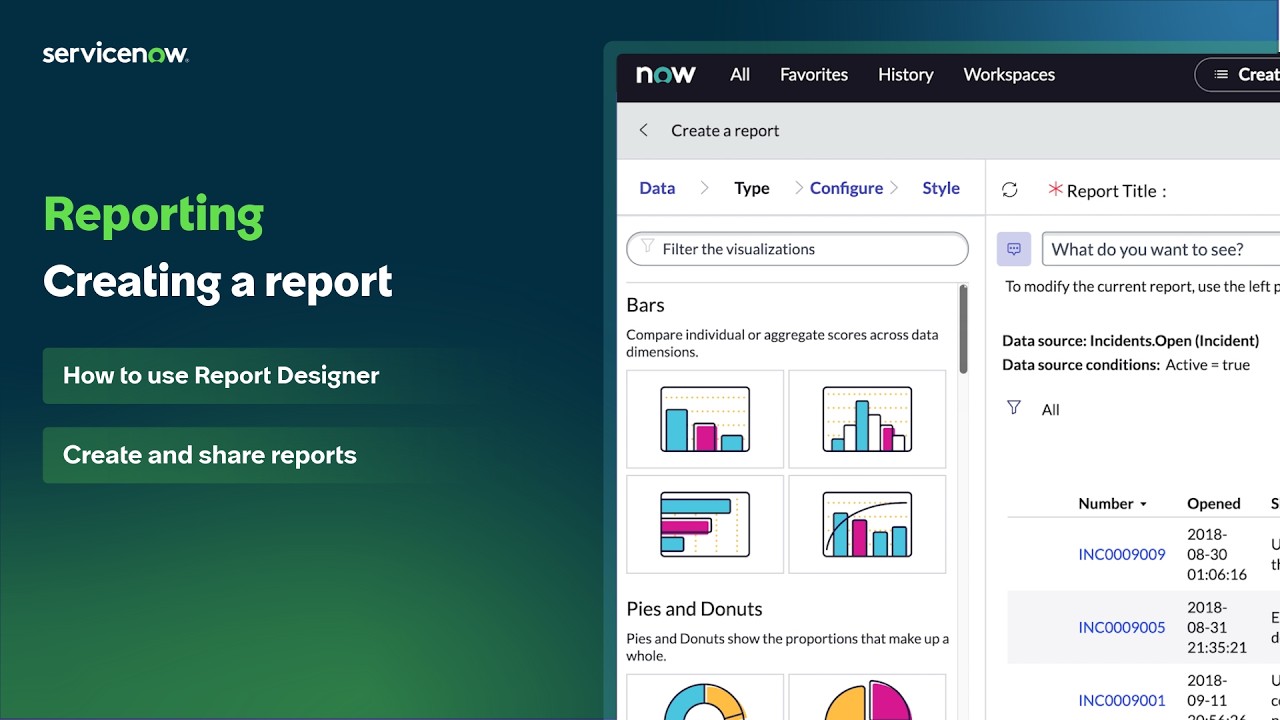 Reporting | Creating a report