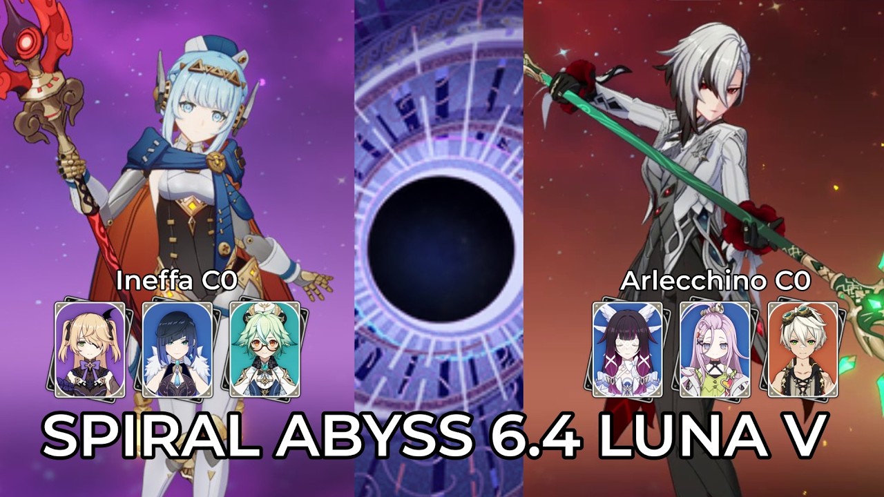 C0 Ineffa Lunar Charge & C0 Arlecchino | Spiral Abyss Floor 12 | Genshin Impact 6.4 Luna V