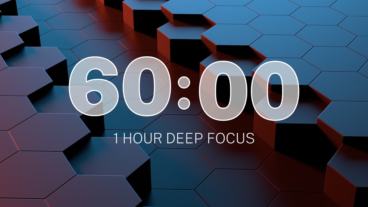 1 Hour Timer for Studying & with ALARM  ( No Music )