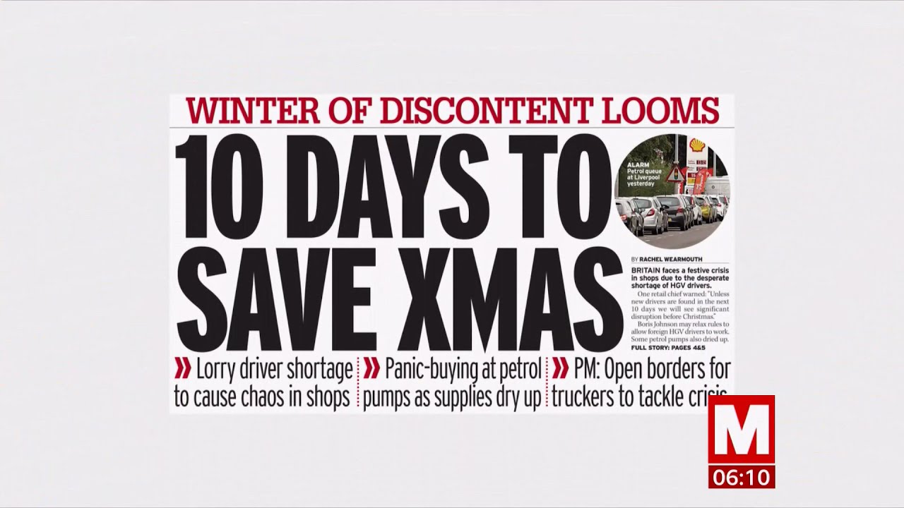 Jubilee Medal, Lorry driver shortage, petrol panic & transport chaos (UK) - BBC News - 25 Sept. 2021