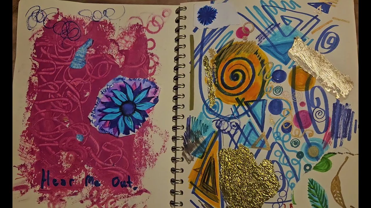 Flipping through my art journal at night~