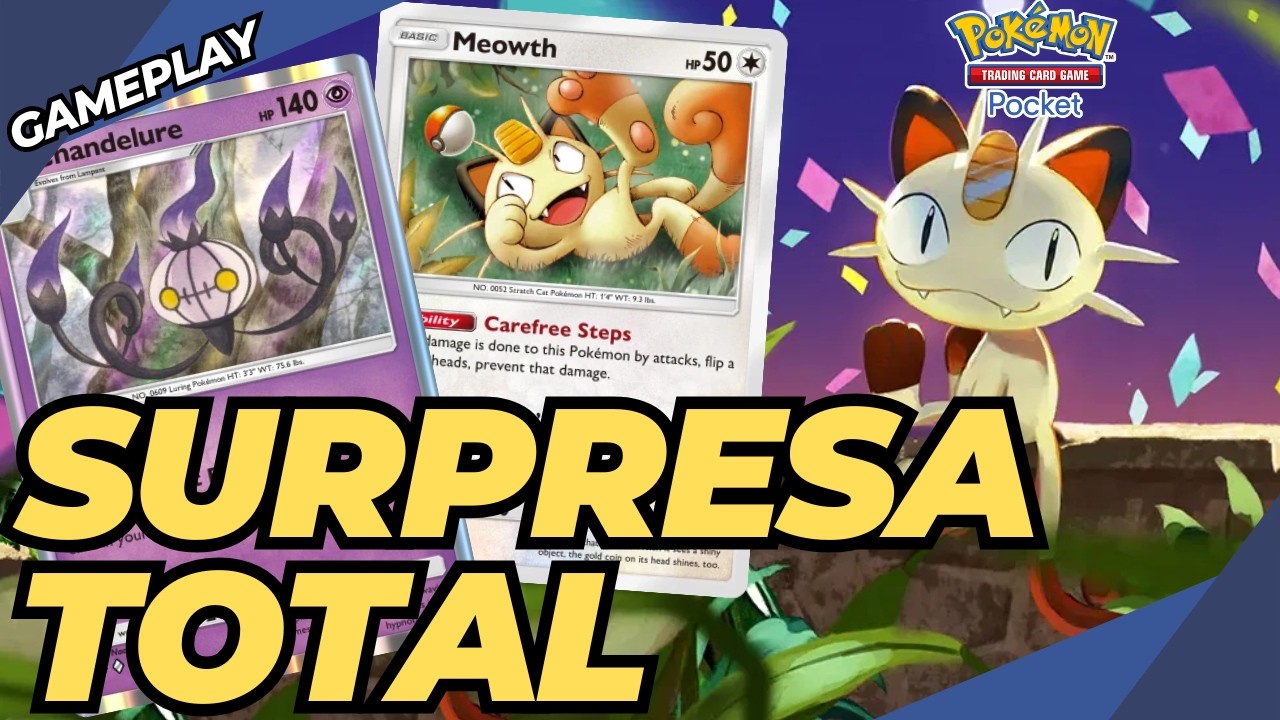 Achei um deck para usar o Meowth imersivo! E é com Chandelure | Gameplay Pokémon TCG Pocket