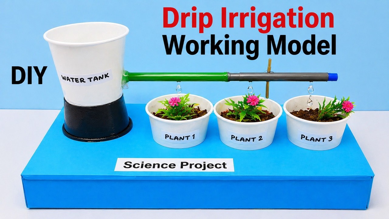 drip irrigation working model science project for exhibition - in simple and easy | DIY pandit