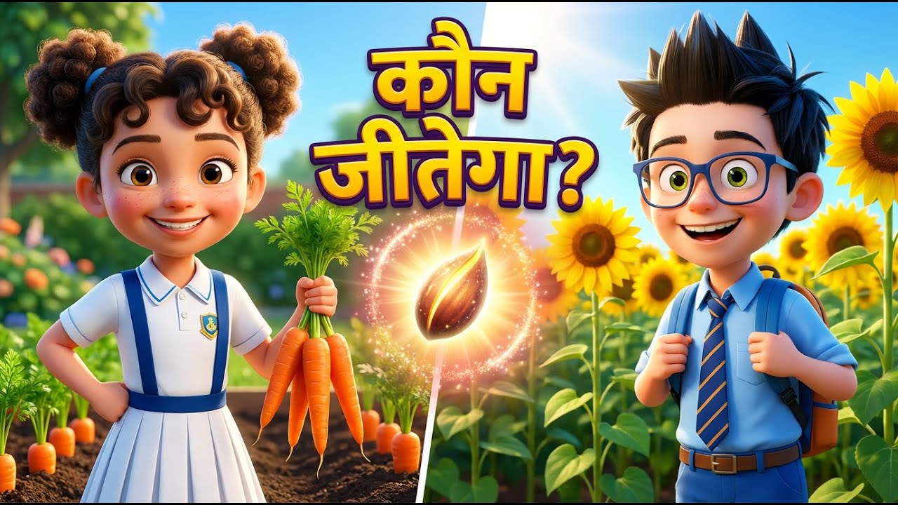 लड़का vs लड़की – कौन जीतेगा l Little Flower School Moral Story l हिंदी Kids Animation