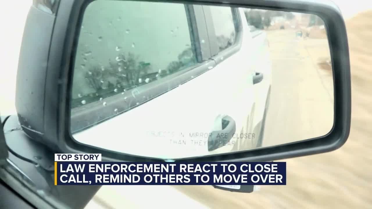 Law enforcement react to close call, remind others to move over