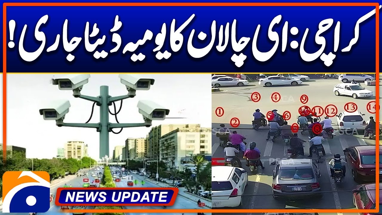 Karachi Traffic Police releases daily E-Challan data - News Update 9:30PM -Geo News