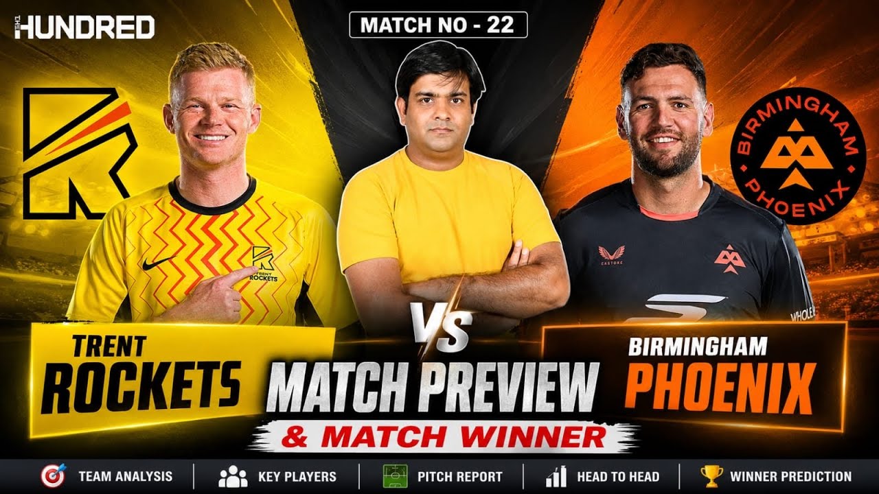 TRT vs BPH Stats Preview | Trent Rockets vs Birmingham Phoenix Pitch Report & Key Stats |The Hundred