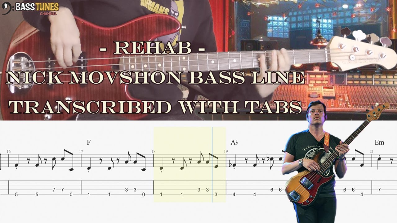 Amy Winehouse - Rehab BASS COVER (with Tabs and Sheet)
