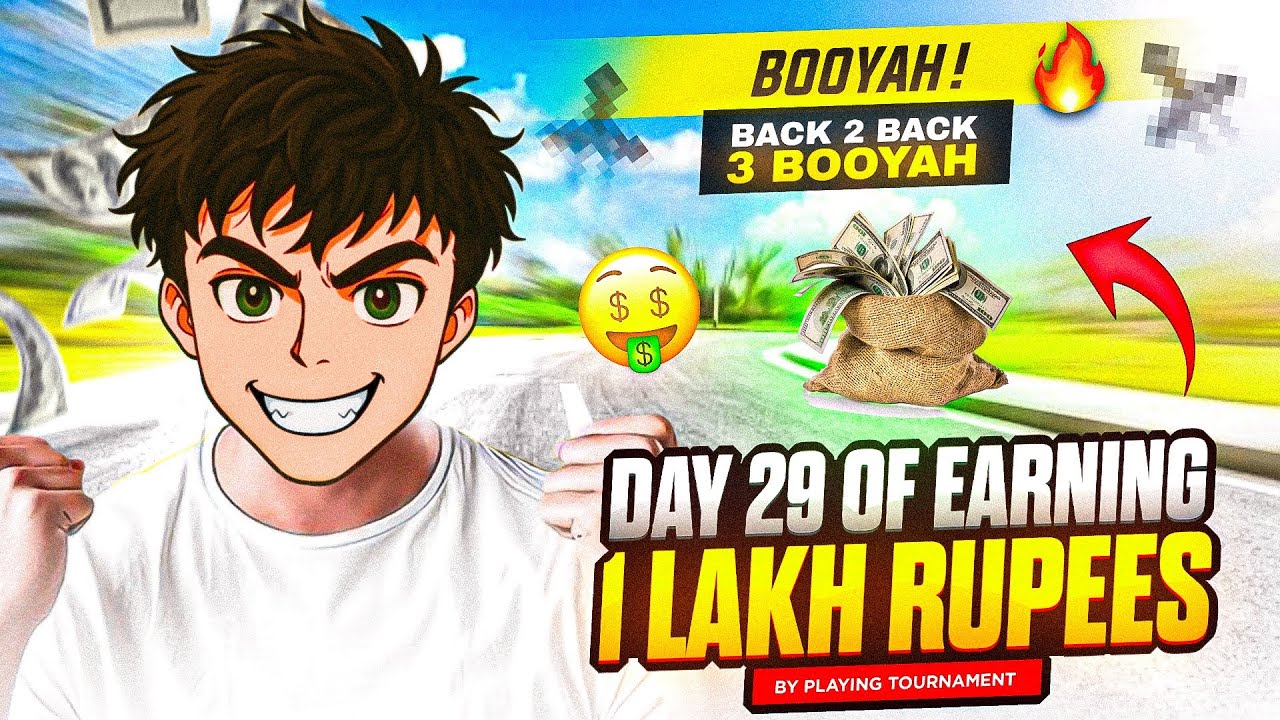 Day #29 🔥Of Earning 1 Lakh Rupees 🤯| Back To Back 3 Booyah 🚀 | Solo Tournament Gameplay ☠️ #ff