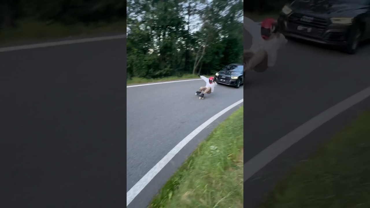 Extreme downhill skate filming !! #speed #downhilllongboard #skate #fast