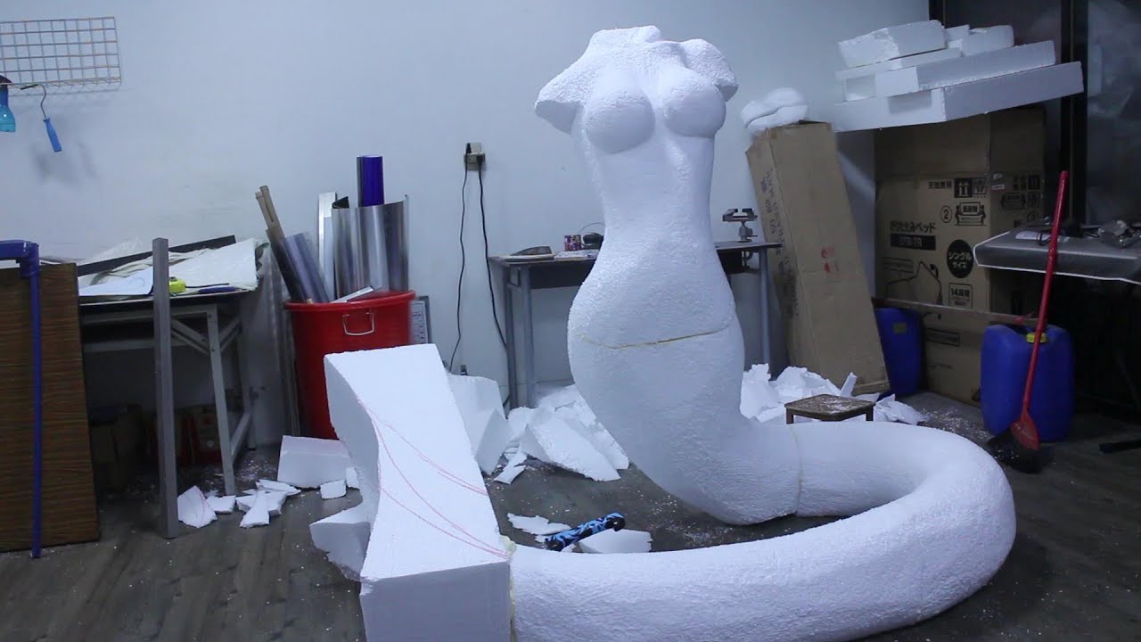 《原型屋》DIY FRP製品蛇女模型1(保麗龍雕刻)Medusa model尺寸高200CM(玻璃纖維+環氧樹脂)