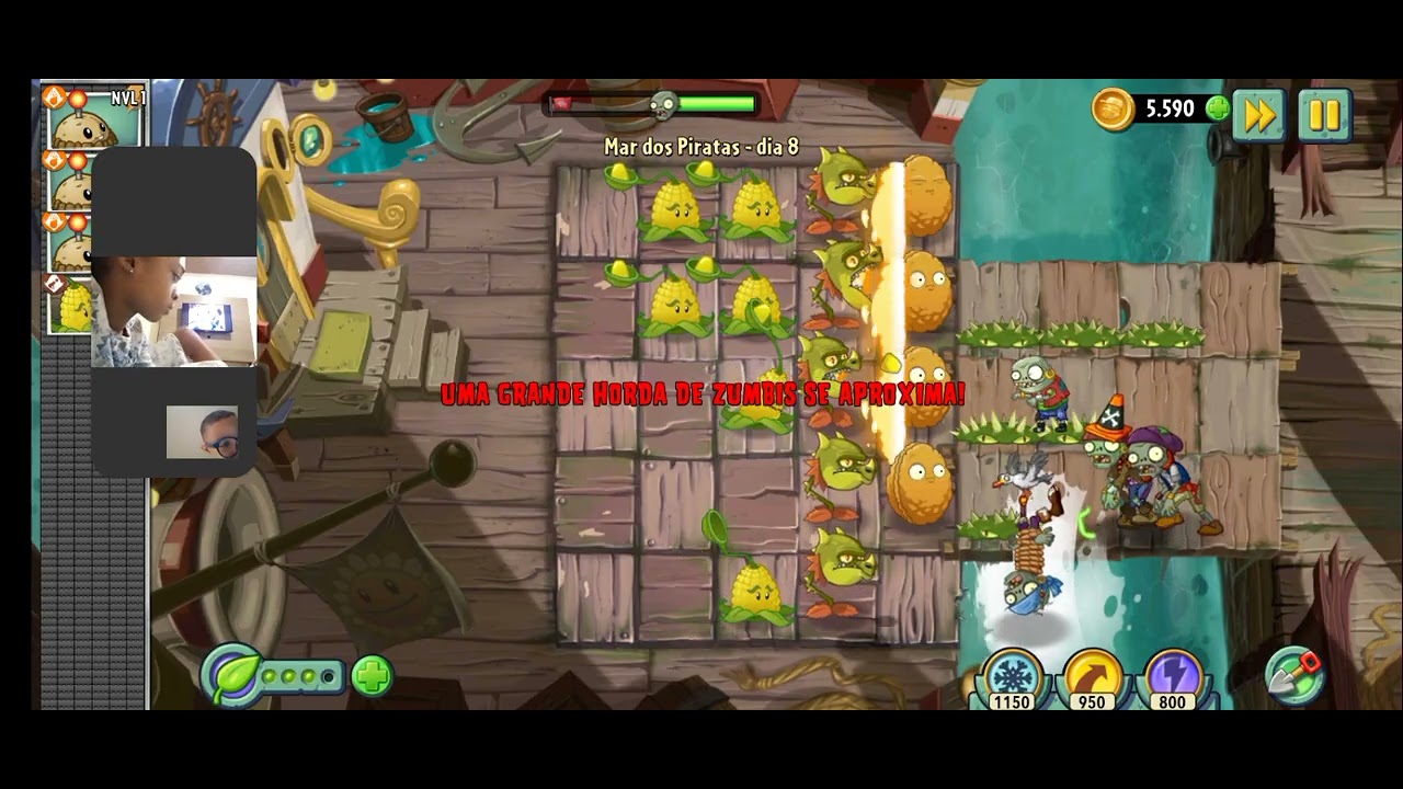Como passar do nível8  da ília dos piratas no planta vs zombies2
