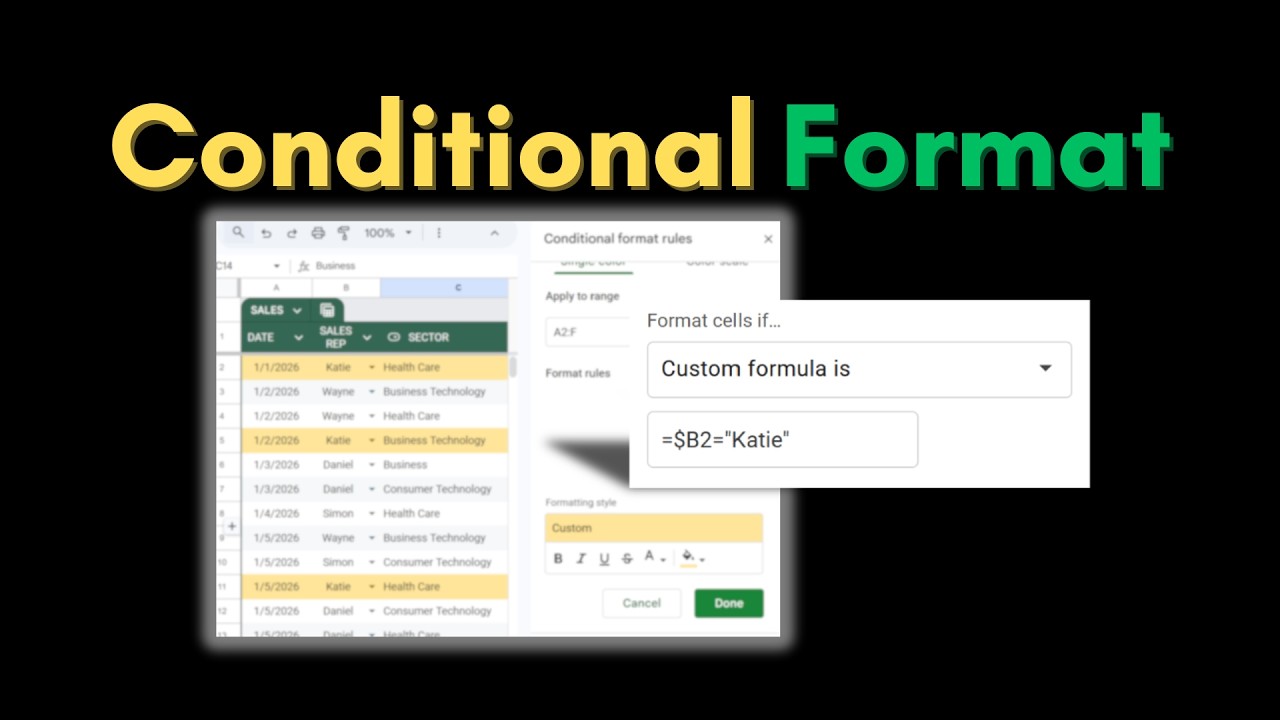Custom Formula Conditional Formatting | Format Cells Like a Pro