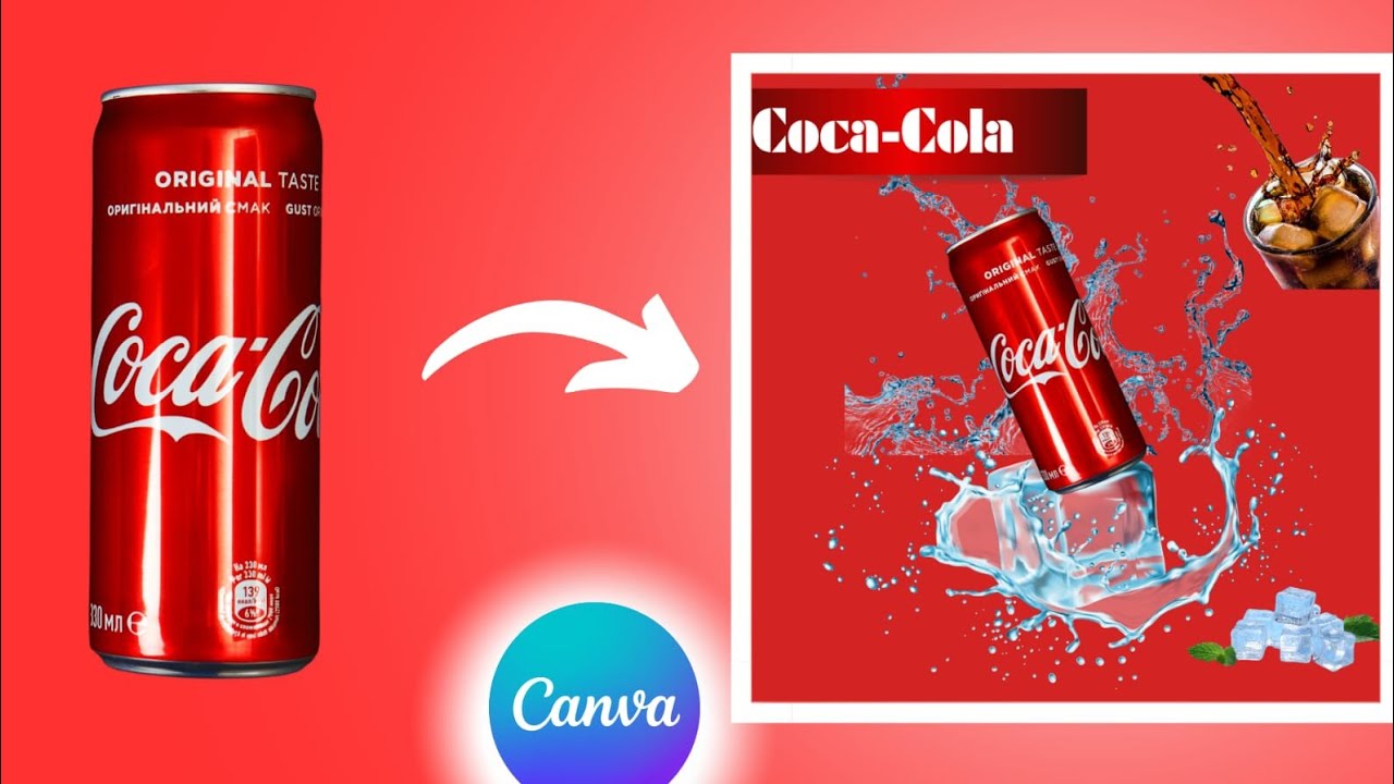 Product (Coca-Cola ) Advertising poster design in canva 2024#canva