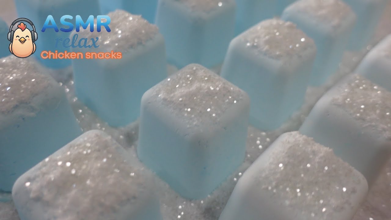ASMR Icy Blue Glittery Ombre Baking Soda Crush 