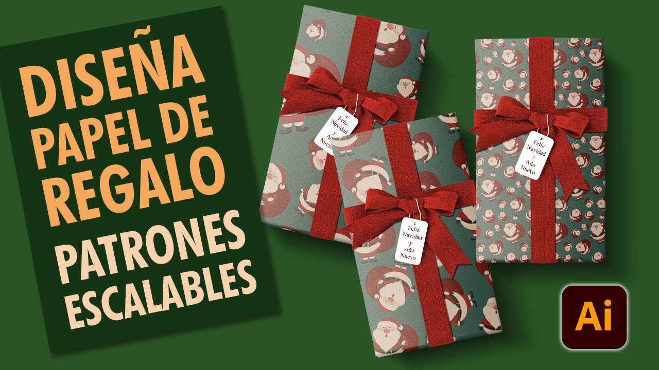 🎄Diseña papel de regalo en Illustrator