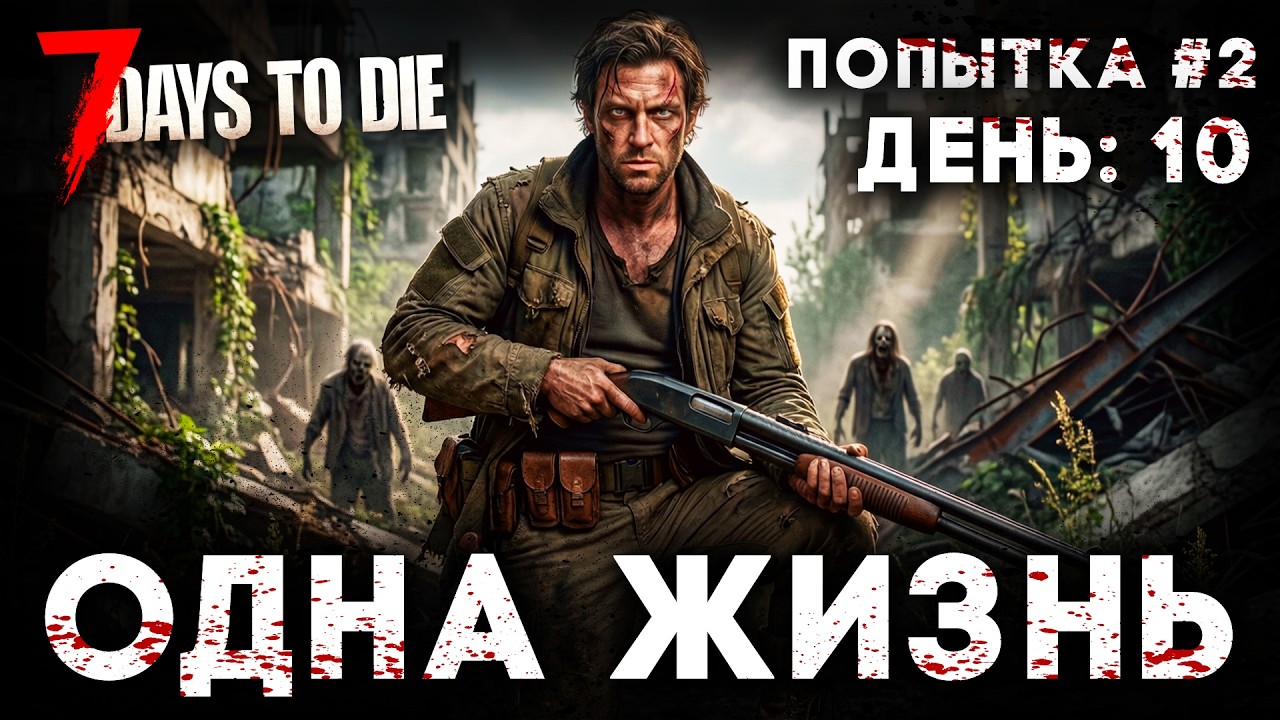 ОДНА ЖИЗНЬ! СЛОЖНОСТЬ: БЕЗУМЕЦ | ПОПЫТКА №2 | ДЕНЬ: 10 | 7 Days To Die #7daystodie #выживание