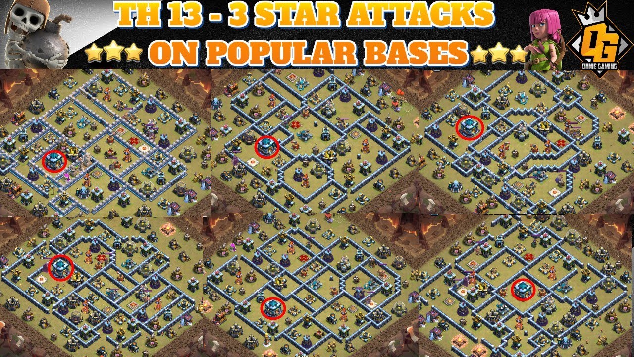 HOW TO 3 STAR THESE COMMON TH13 BASES! | TH13 3 STAR ATTACK STRATEGY | POPULAR AND COMMON TH13 BASES