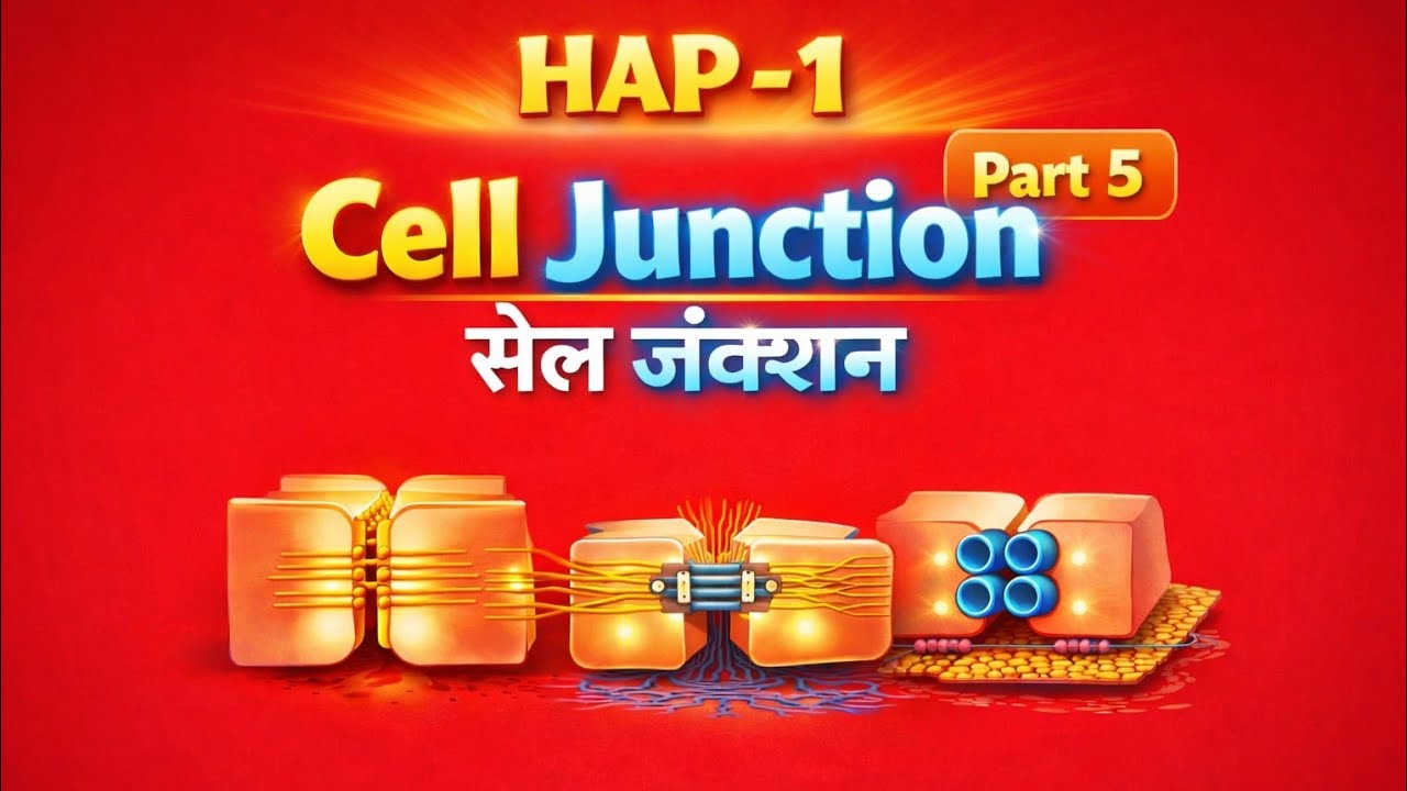 Cell Junction (कोशिका संधि) | Tight Junction, Adherens, Desmosome, Gap Junction | HAP-1