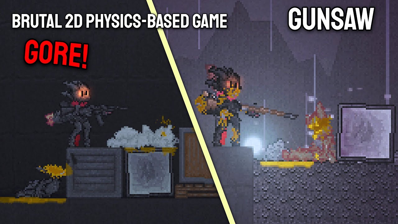 Brutal Gore! 2D Physics-Based Shooter & Satisfying Ragdoll Physics! - Gunsaw Demo