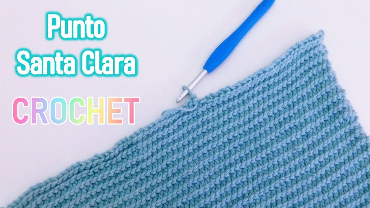 Como tejer Punto Santa Clara o Bobo tejido a Crochet. Falso Tricot o Imitación Dos agujas o Palitos