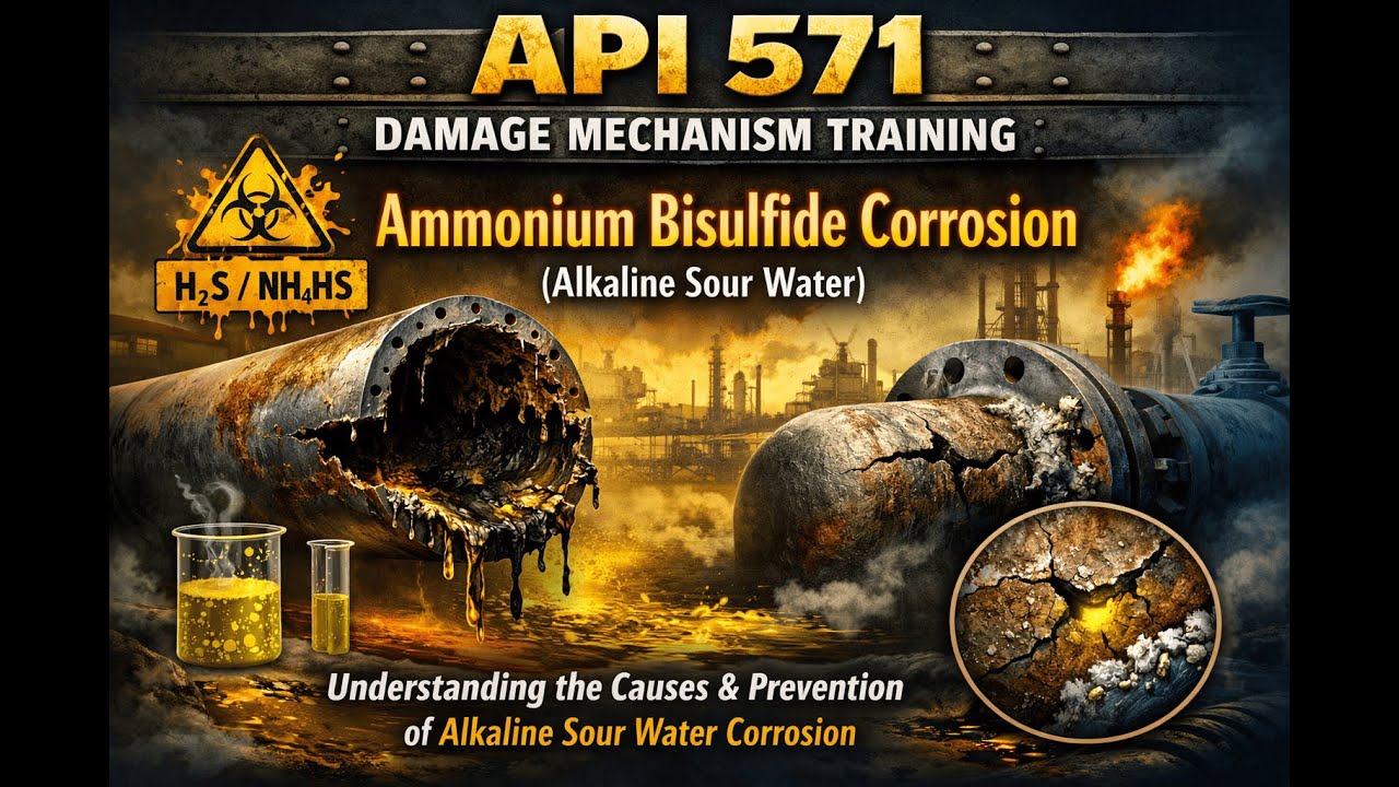 Ammonium Bisulfide Corrosion (Alkaline Sour Water)||API571||Damage mechanism#asme  #welding