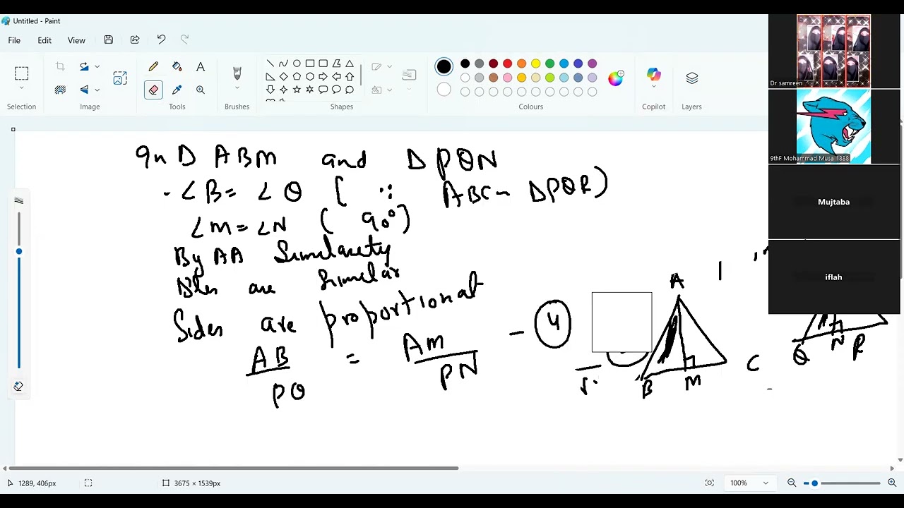theorem of triangles class 10th