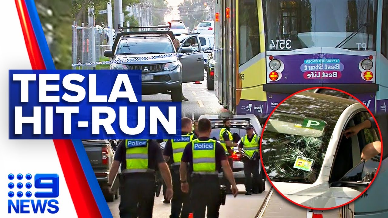 Woman critical, P-plater charged after hit-and-run at Melbourne tram stop | 9 News Australia