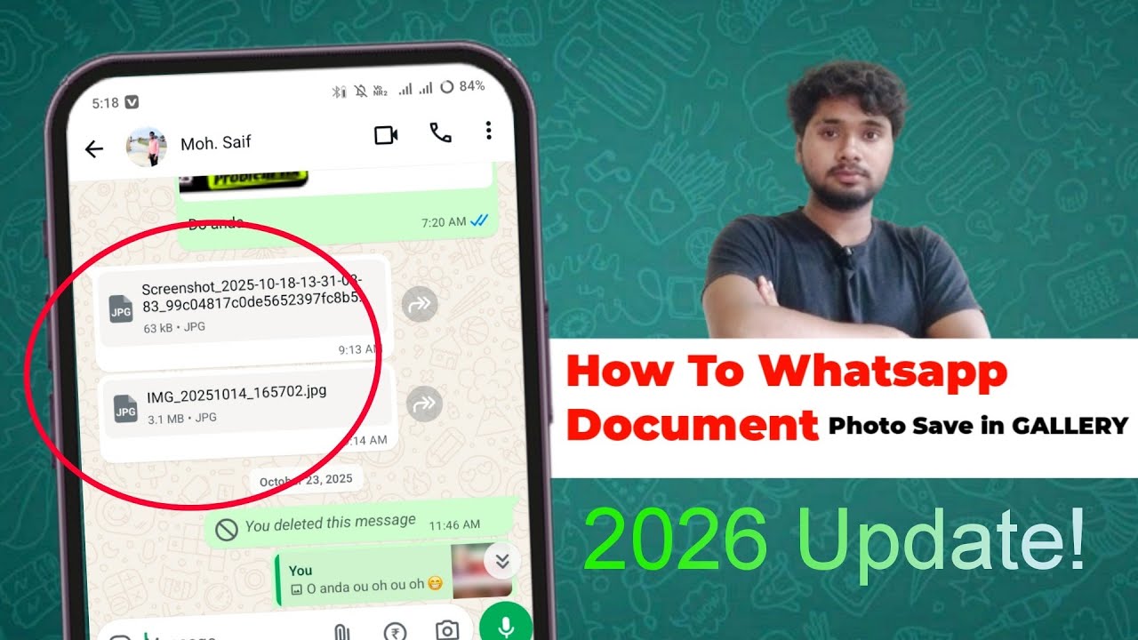 HOW TO WHATSAPP document photo save in GALLERY