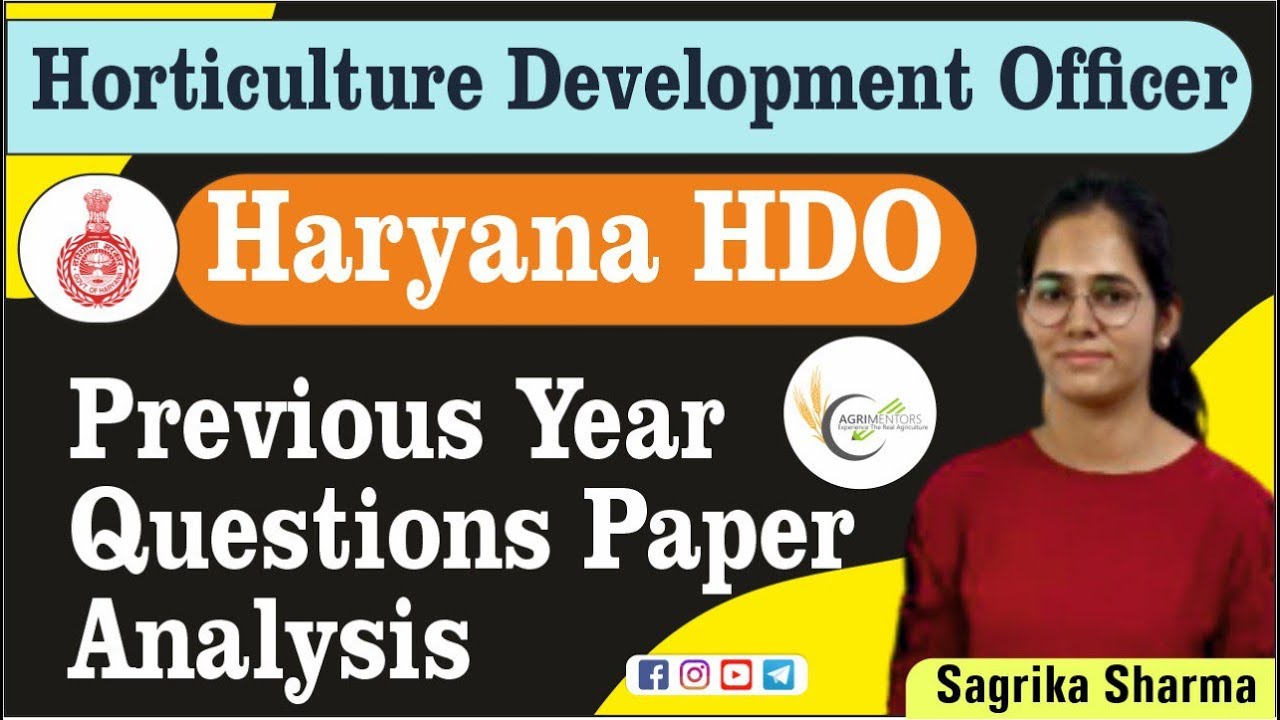 Horticulture Development Officer Haryana HDO | Previous Year Questions Paper Analysis