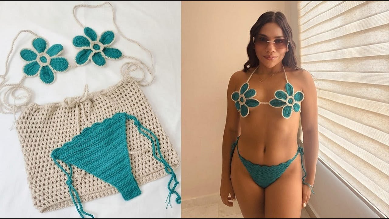 Vestido de baño tejido a crochet