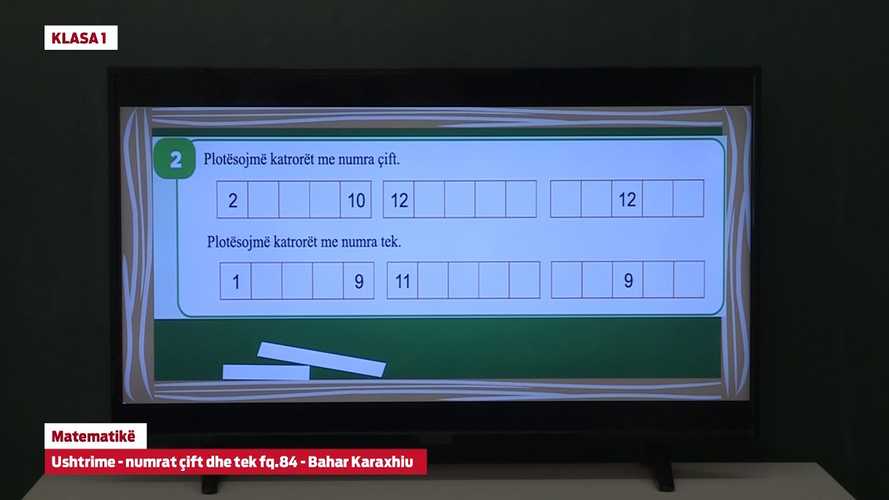 e Mesimi Klasa 1 - 1668 Matematikë - Numrat çift dhe tek - ushtrime