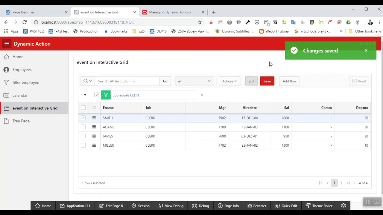 Oracle Apex 19.1 : Dynamic Action Part 19 [Interactive Grid save]