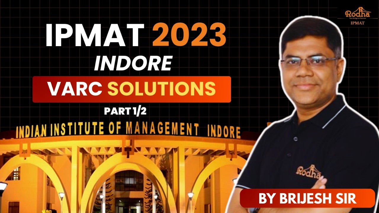IPMAT Indore 2023 VARC PYQs | Brijesh Sir | Part 1