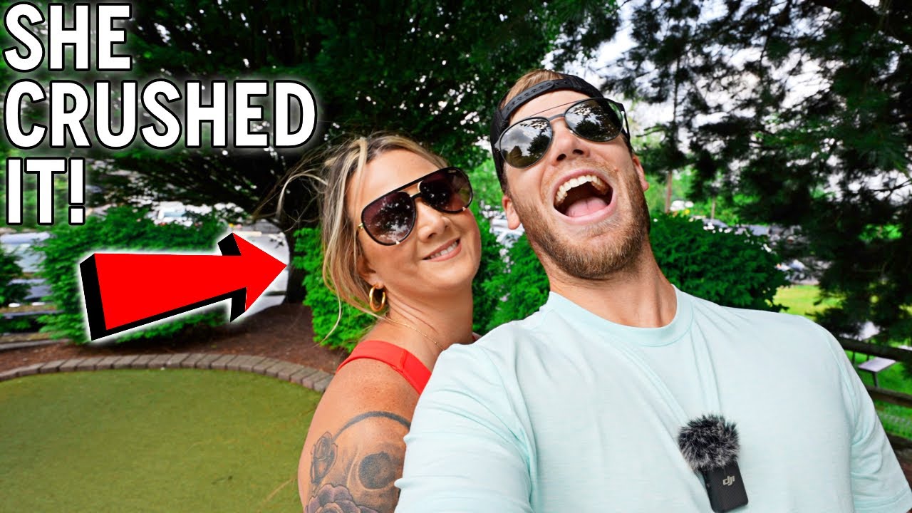 Elisha Has Her Mini Golf Secret Powers Today! - Hole in One!