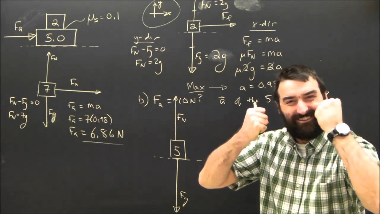 Friction & Newton's Laws Part 7 Stacked Blocks FBD Physics