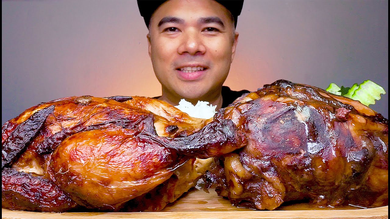 CHICKEN ROTISERRIE | PORK SHANK ROTISSERIE | MUKBANG ASMR | ENGLISH SUBTITLE | ALFIE EATS