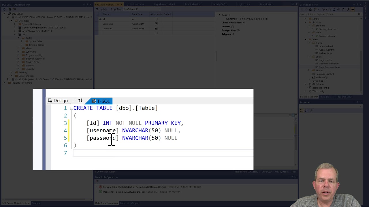 Create database in an ASP.NET MVC web application