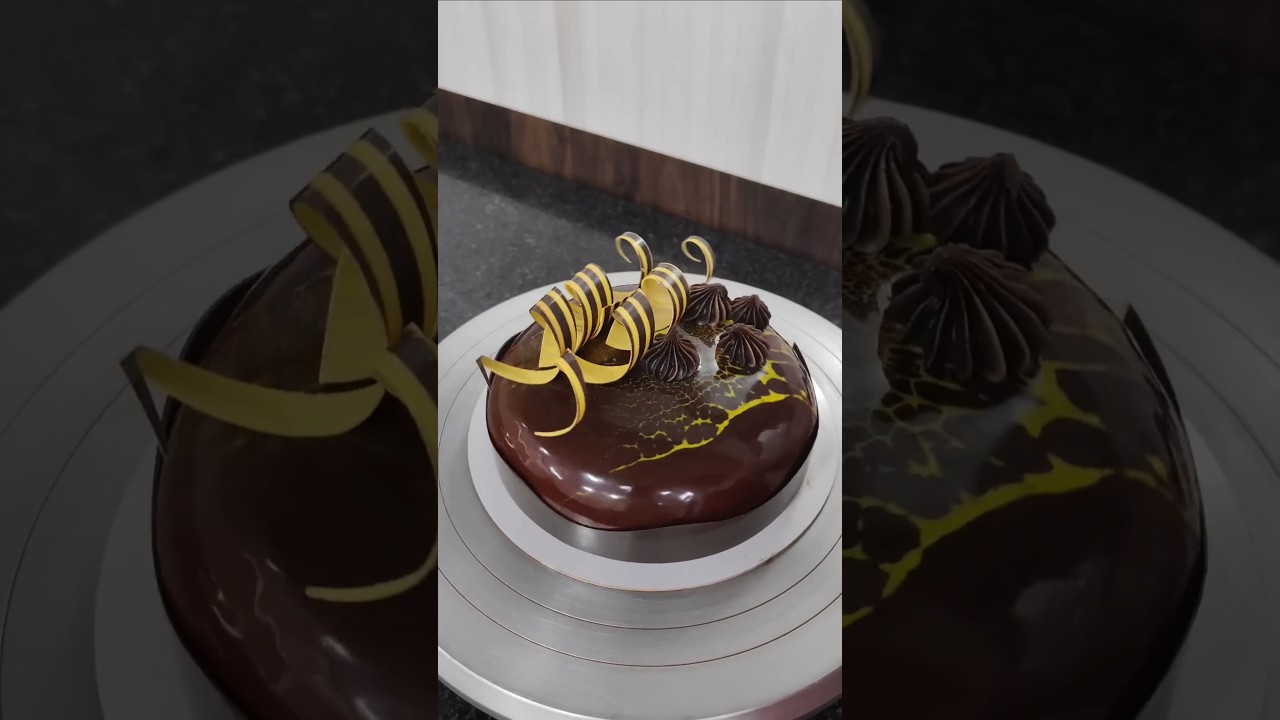 dome shape chocolate mirror glaze cake design 