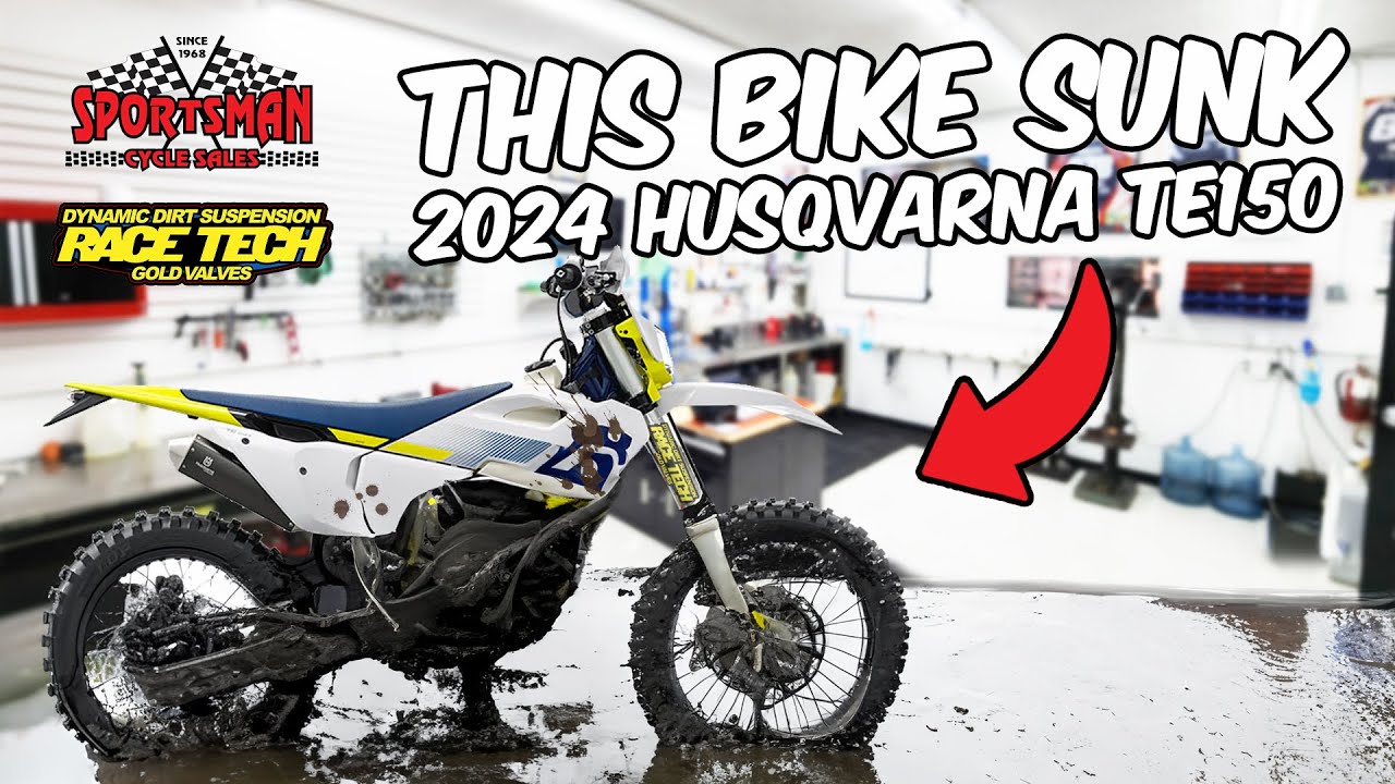 2024 Husqvarna TE150I bike sunk in the mud engine rebuild