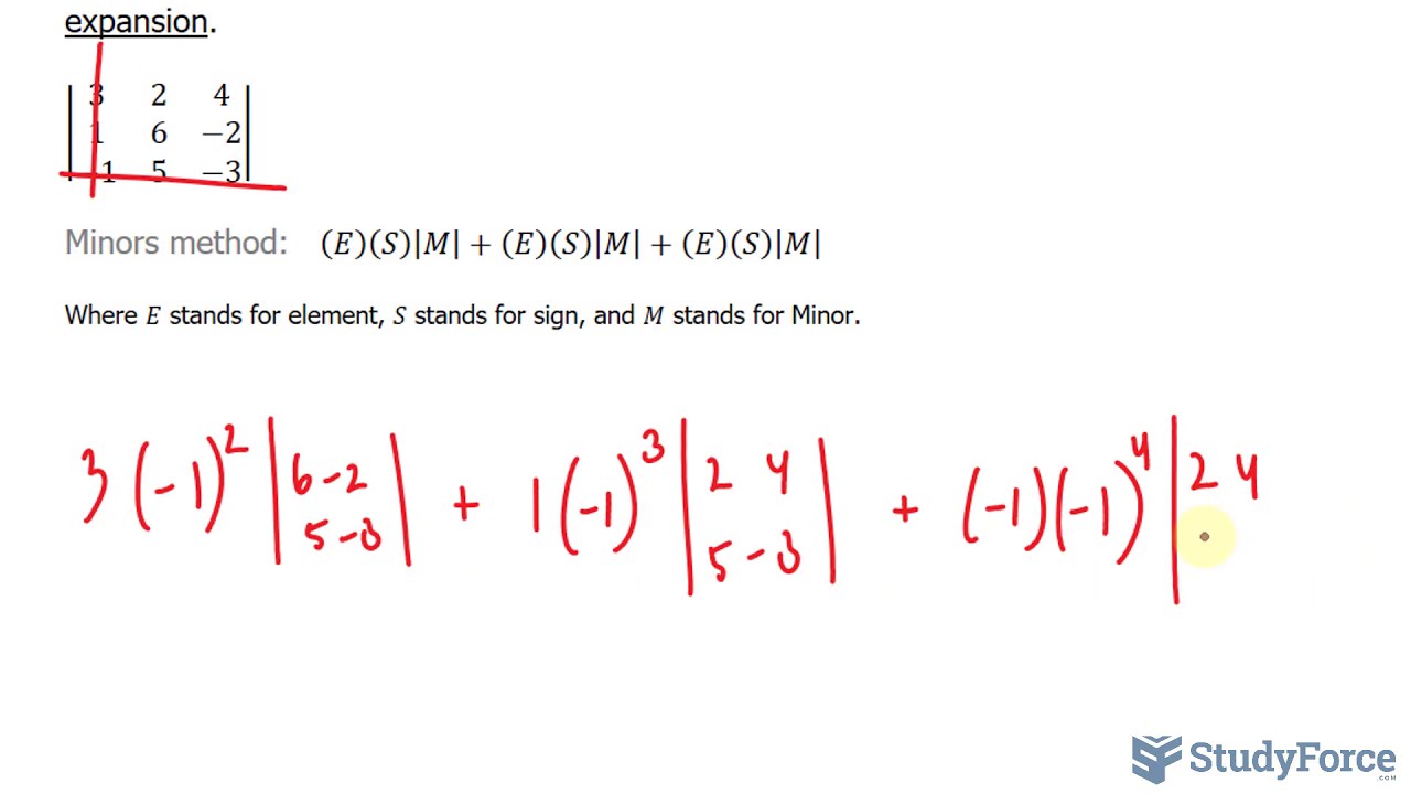 📚 Find the determinant of a 3&times;3 matrix by cofactor expansion (Question 1)