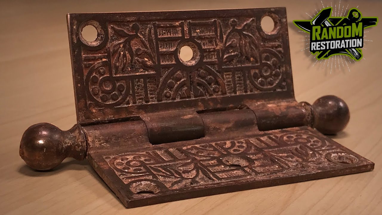Rusty Ornate Hinge Restoration - Copper Plating | Random Restoration