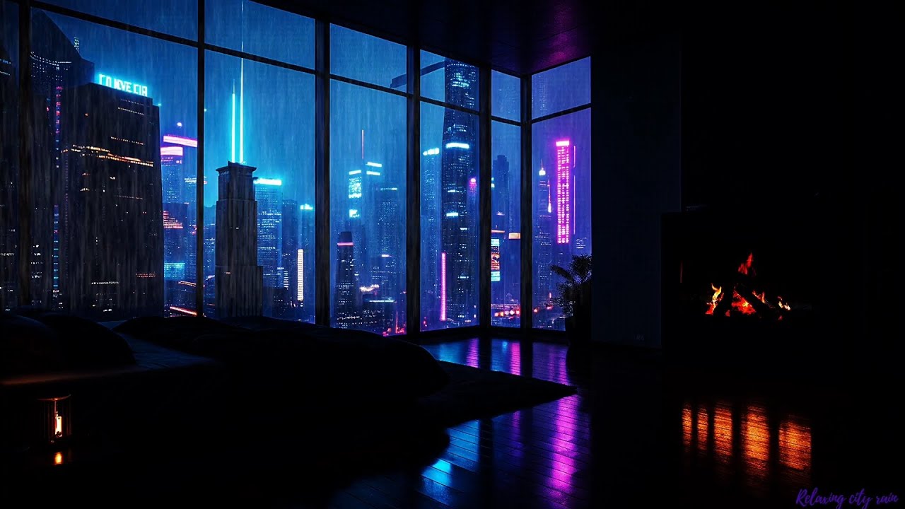 Pure Rain on Glass ☔ | No Music, Just Rain |Rainstorm in Nyc apartment 