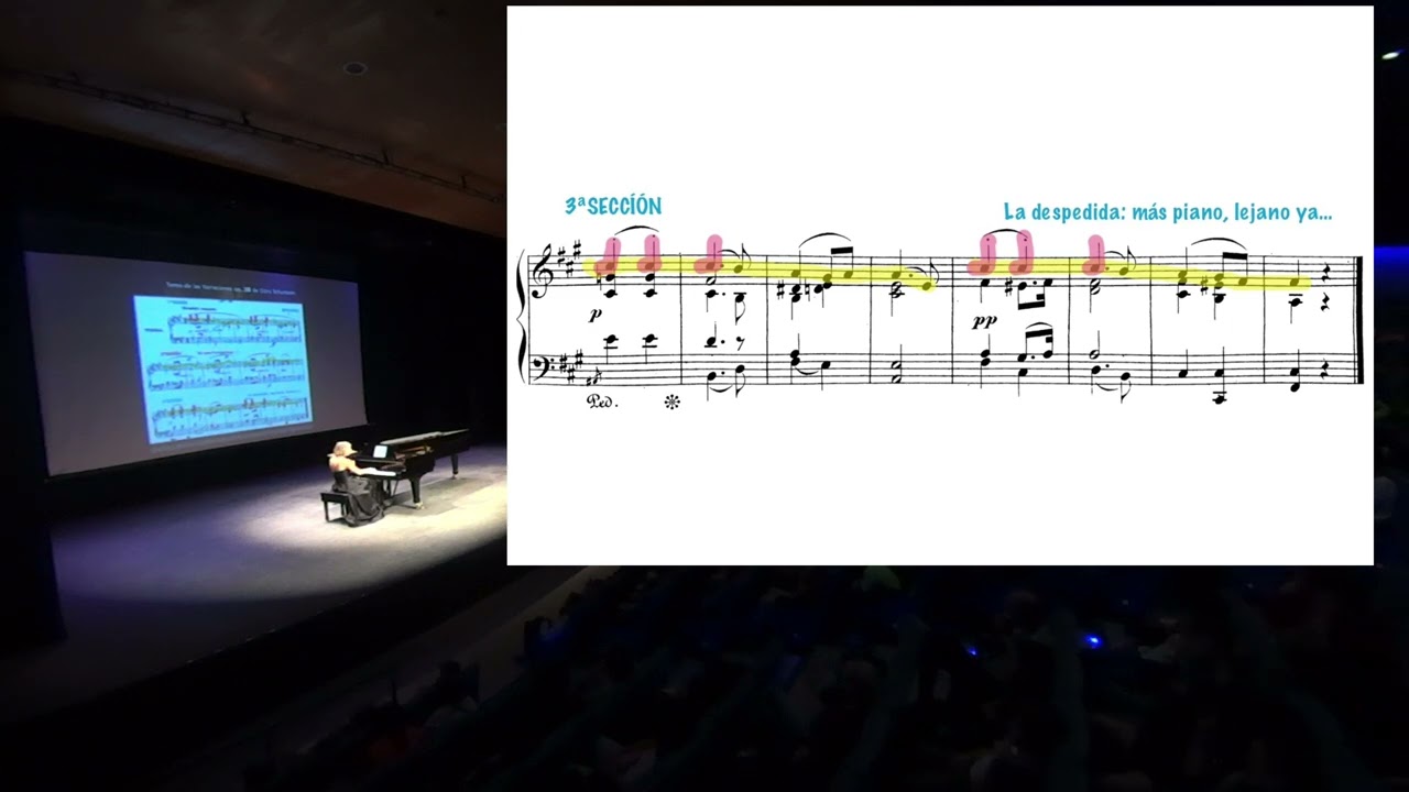 Tema de las Variaciones op. 20 de Clara Schumann con público. La Rotonda project pedagógico.