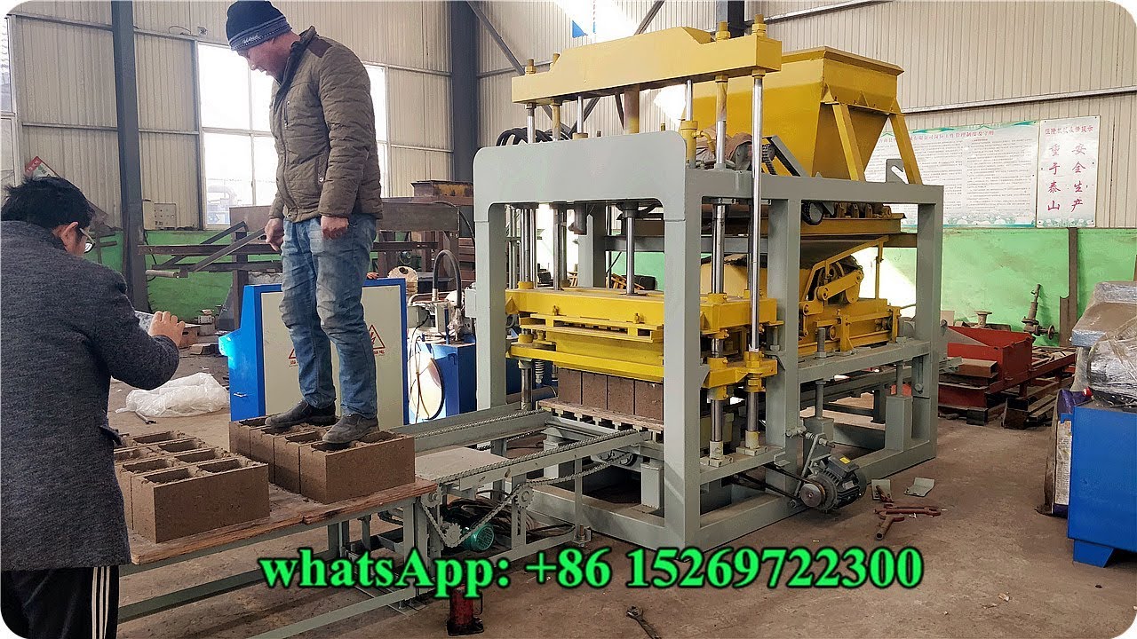 2019 upgrade QT4-18 automatic concrete hollow block maker, cement interlock pavement brick machine